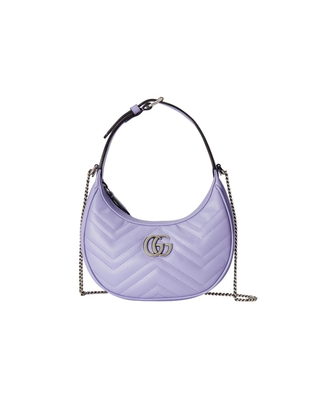 GUCCI Фиолетовая кожаная сумка через плечо, фото 9