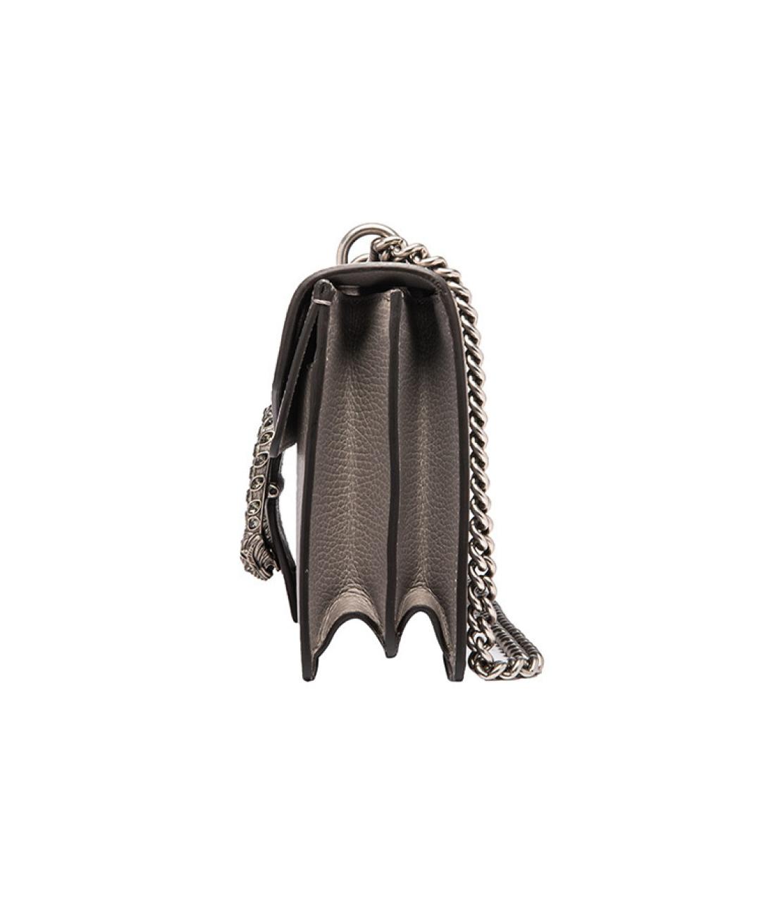 GUCCI Серая кожаная сумка через плечо, фото 3