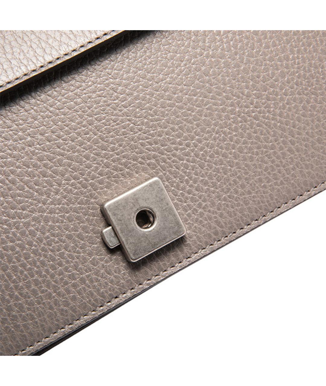 GUCCI Серая кожаная сумка через плечо, фото 7