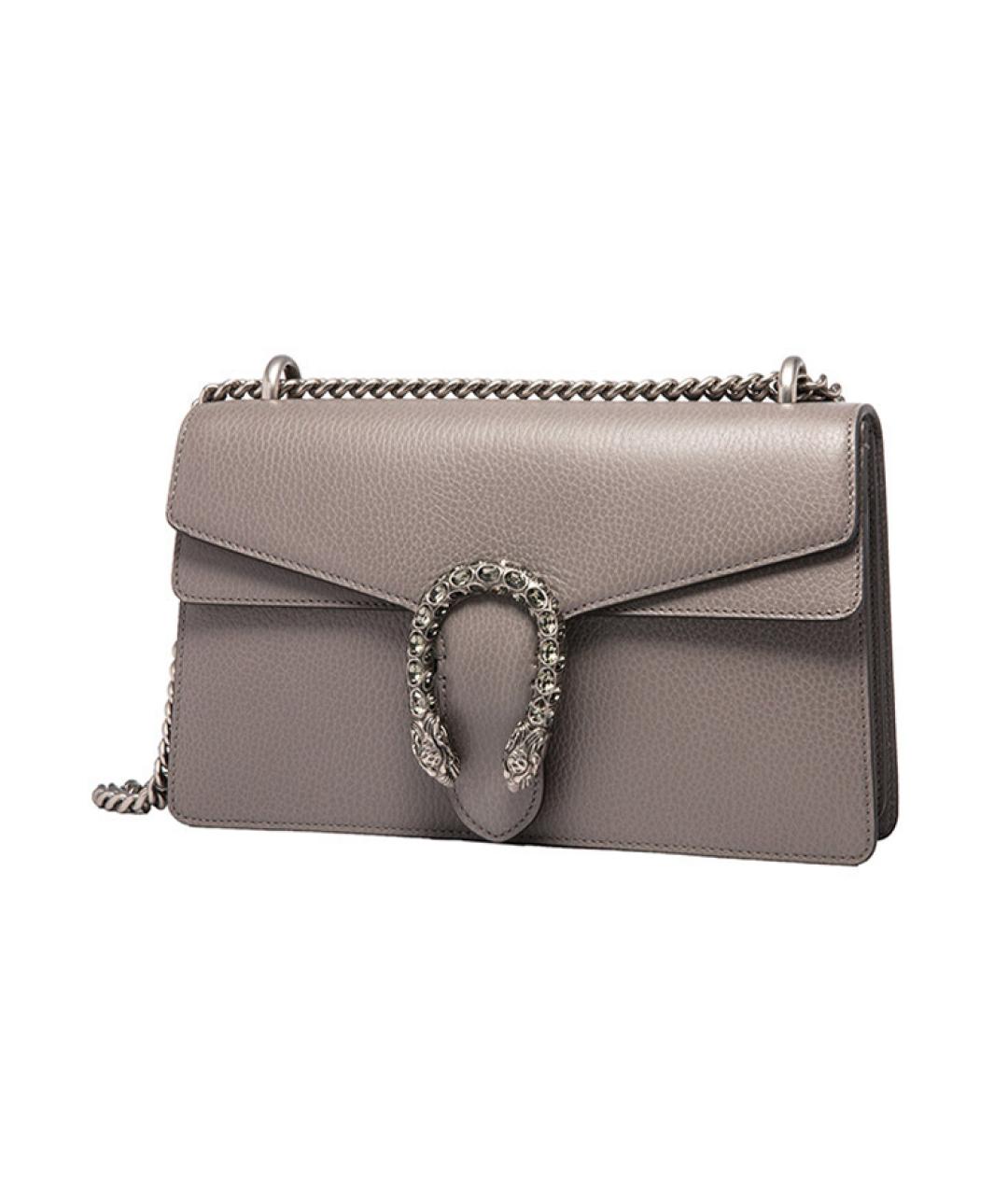 GUCCI Серая кожаная сумка через плечо, фото 2