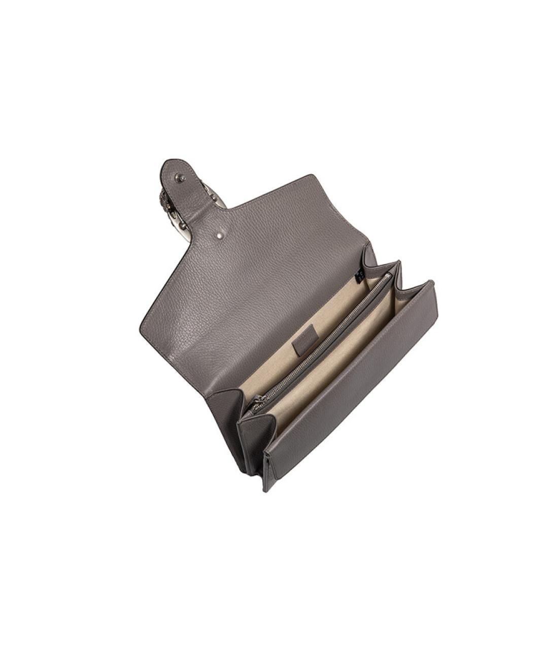 GUCCI Серая кожаная сумка через плечо, фото 6