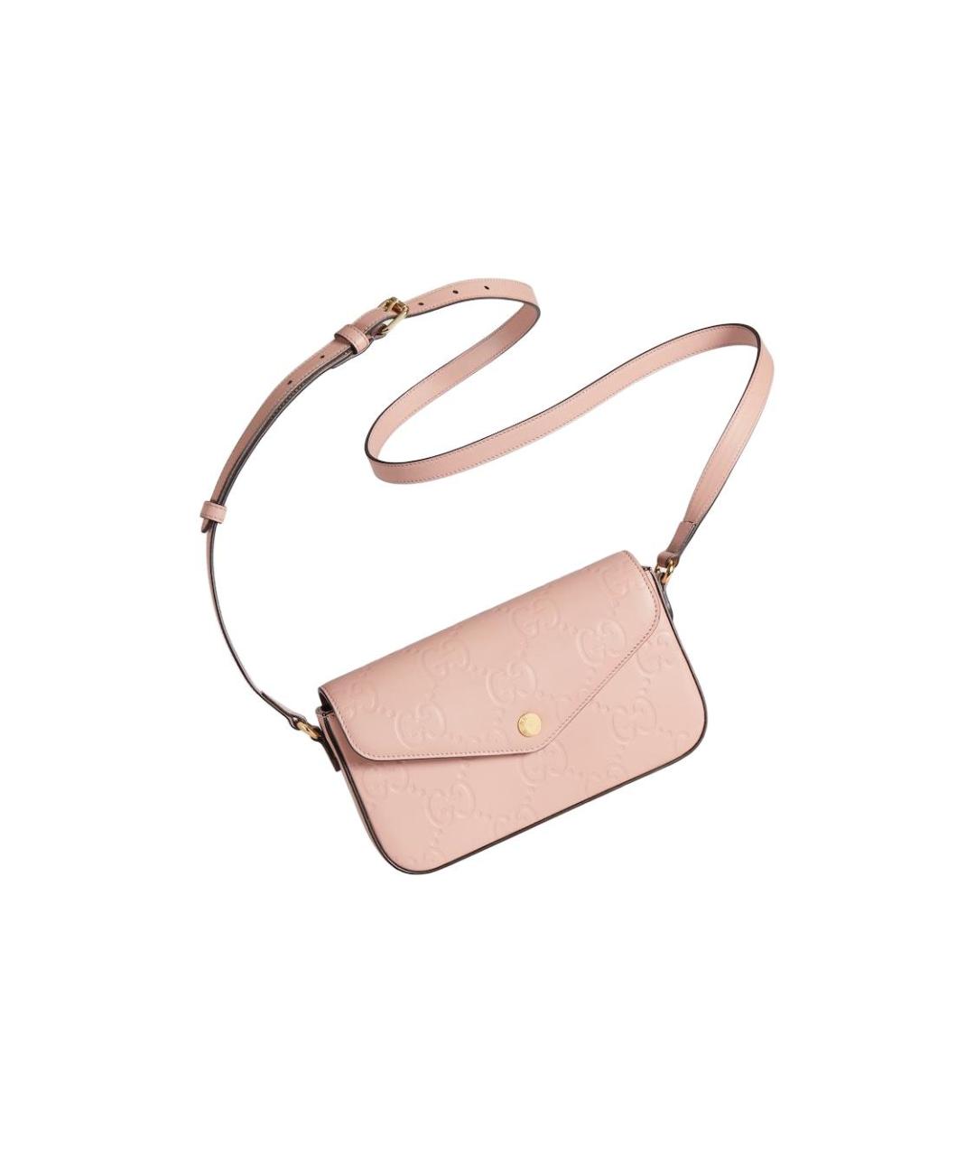 GUCCI Розовая кожаная сумка через плечо, фото 2