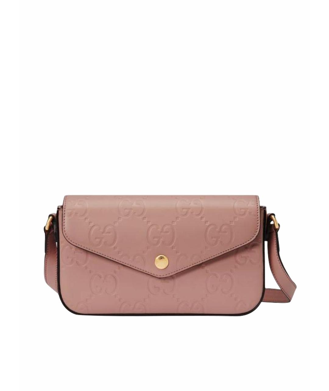 GUCCI Розовая кожаная сумка через плечо, фото 1