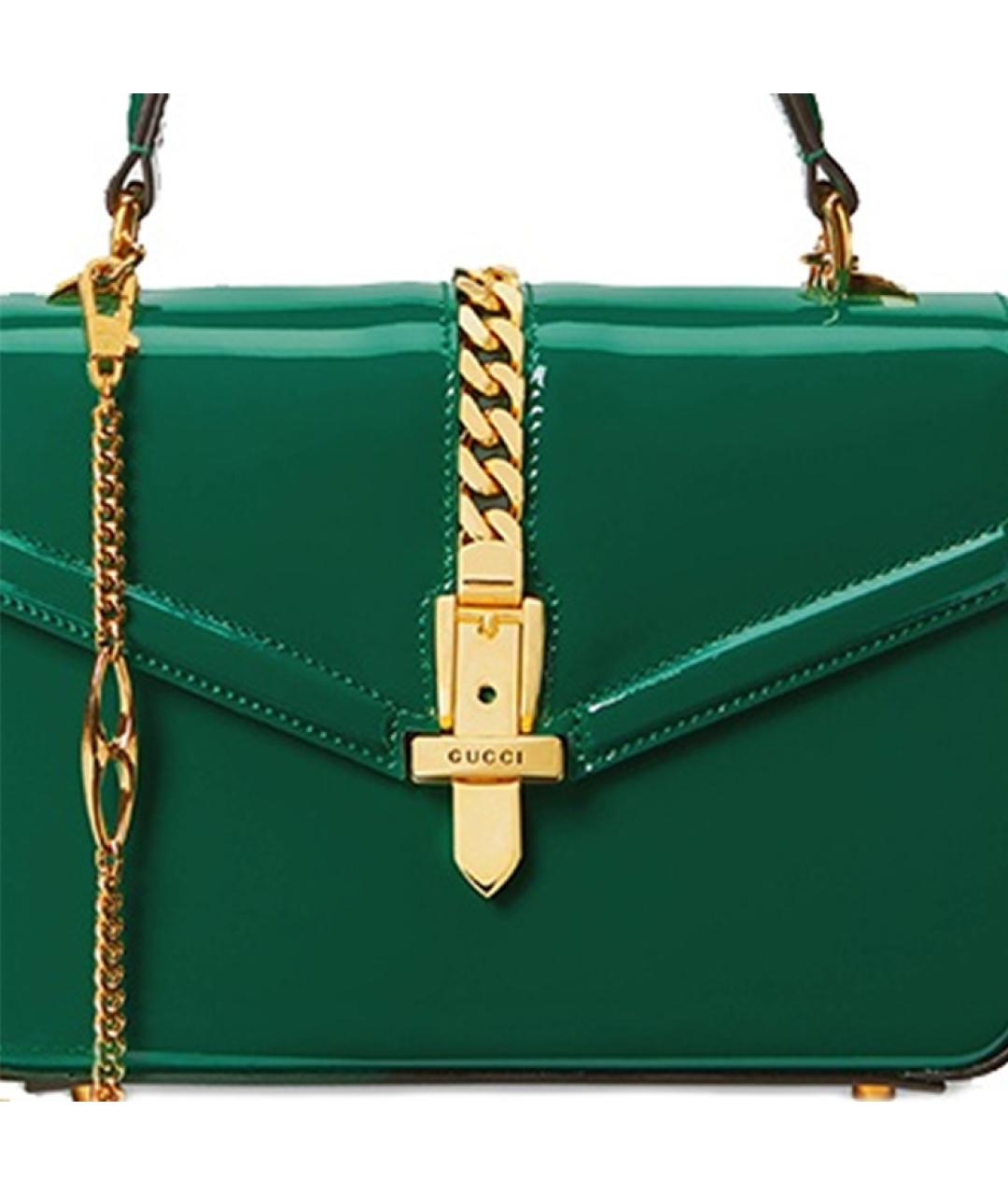 GUCCI Зеленая кожаная сумка через плечо, фото 8