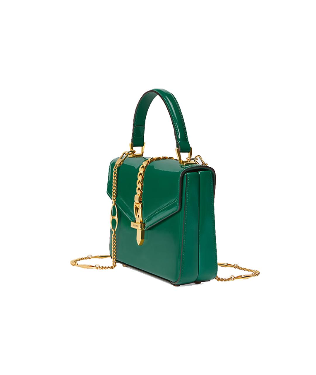 GUCCI Зеленая кожаная сумка через плечо, фото 2