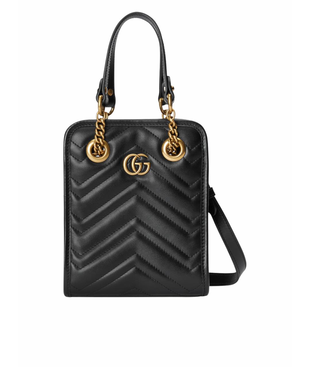 GUCCI Черная кожаная сумка через плечо, фото 1