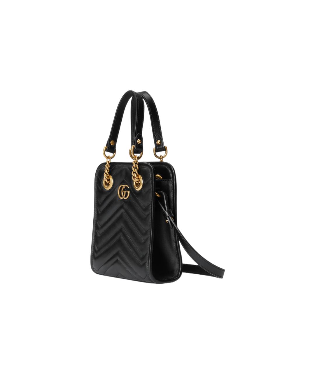 GUCCI Черная кожаная сумка через плечо, фото 2