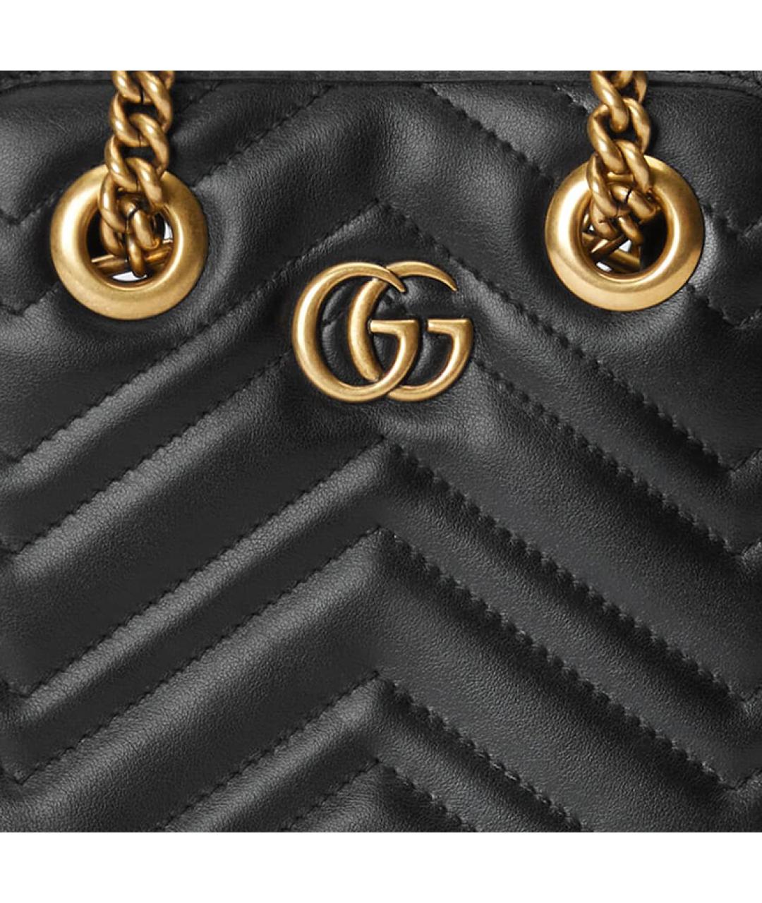 GUCCI Черная кожаная сумка через плечо, фото 8