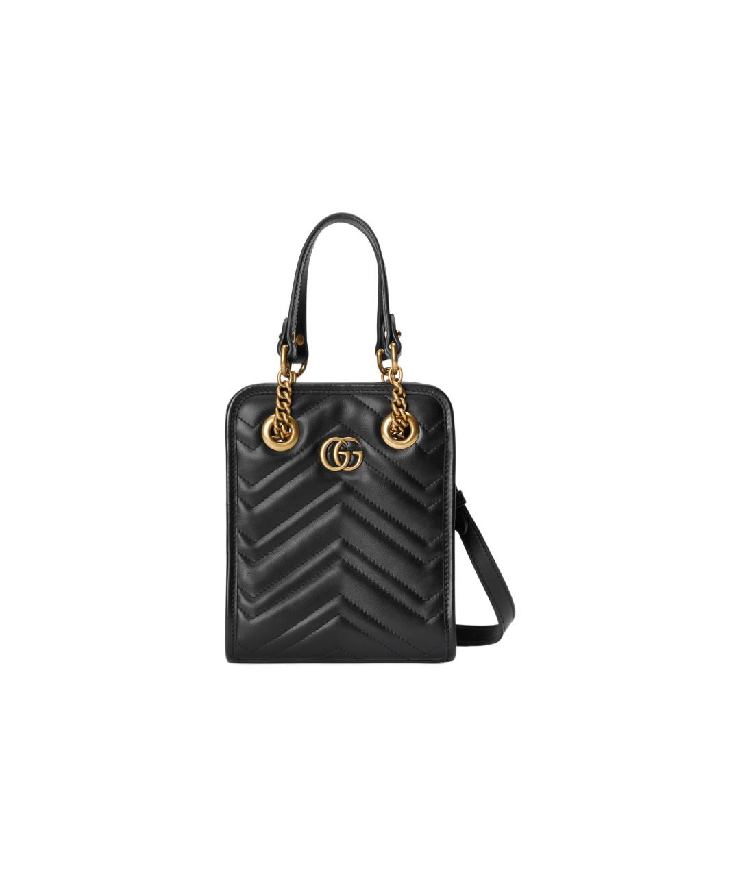 GUCCI Черная кожаная сумка через плечо, фото 9