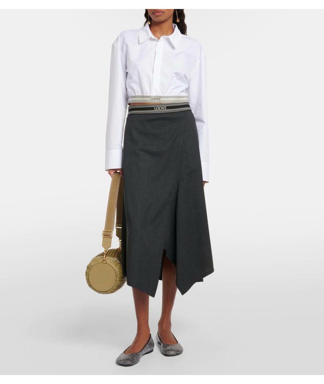 LOEWE Белая хлопковая блузы, фото 6
