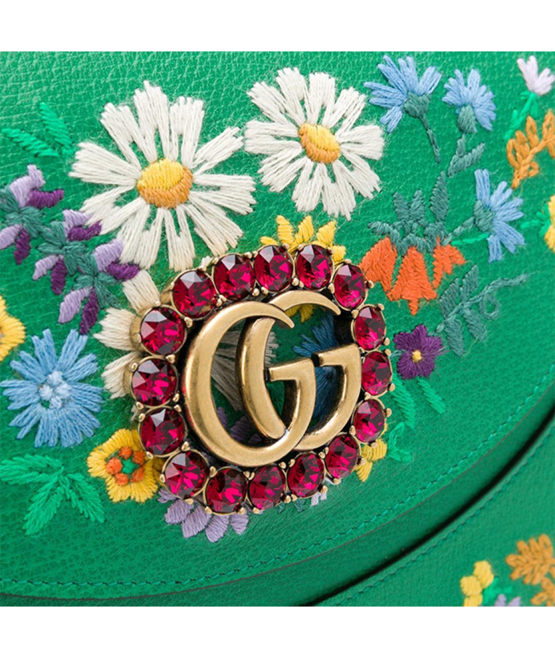 GUCCI Зеленая кожаная сумка через плечо, фото 3