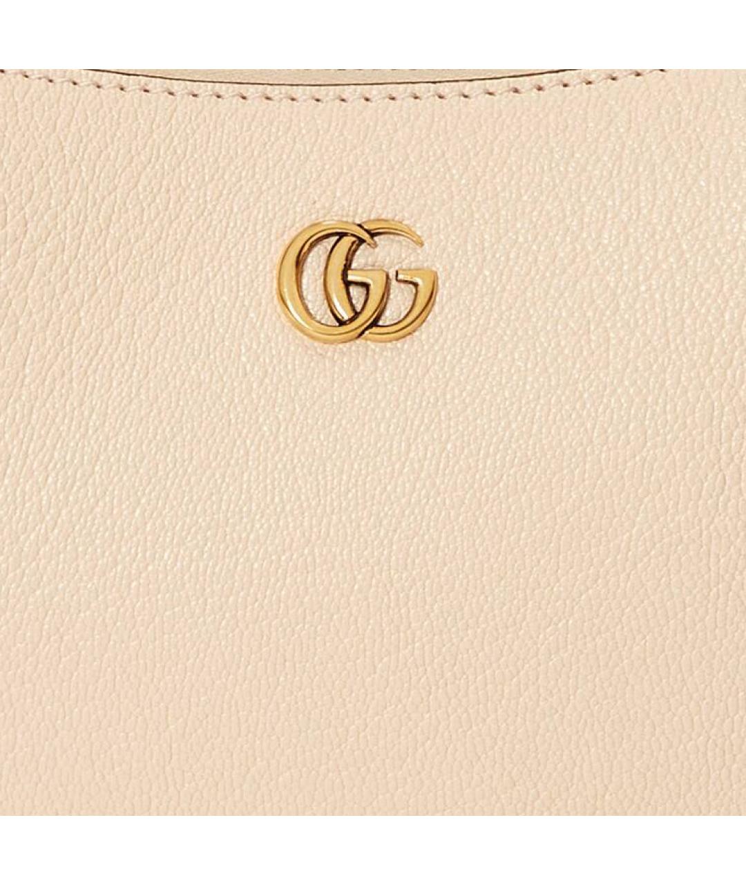 GUCCI Бежевая кожаная сумка через плечо, фото 8