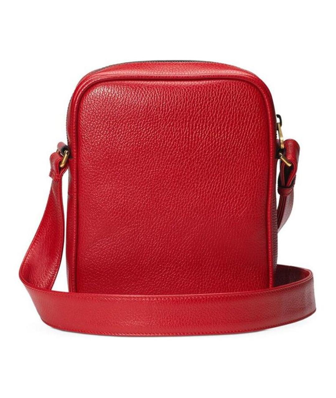 GUCCI Красная кожаная сумка через плечо, фото 4