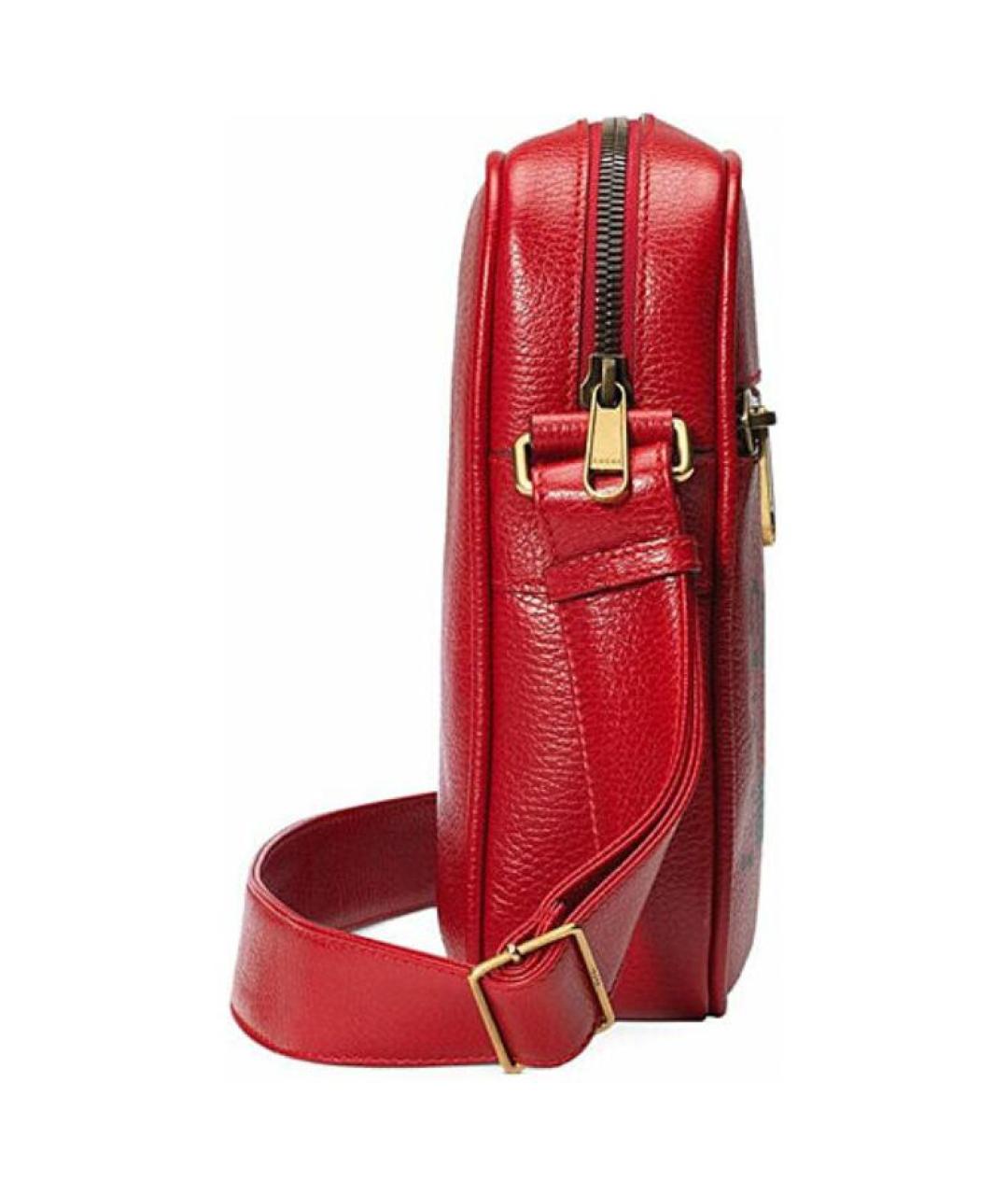 GUCCI Красная кожаная сумка через плечо, фото 3