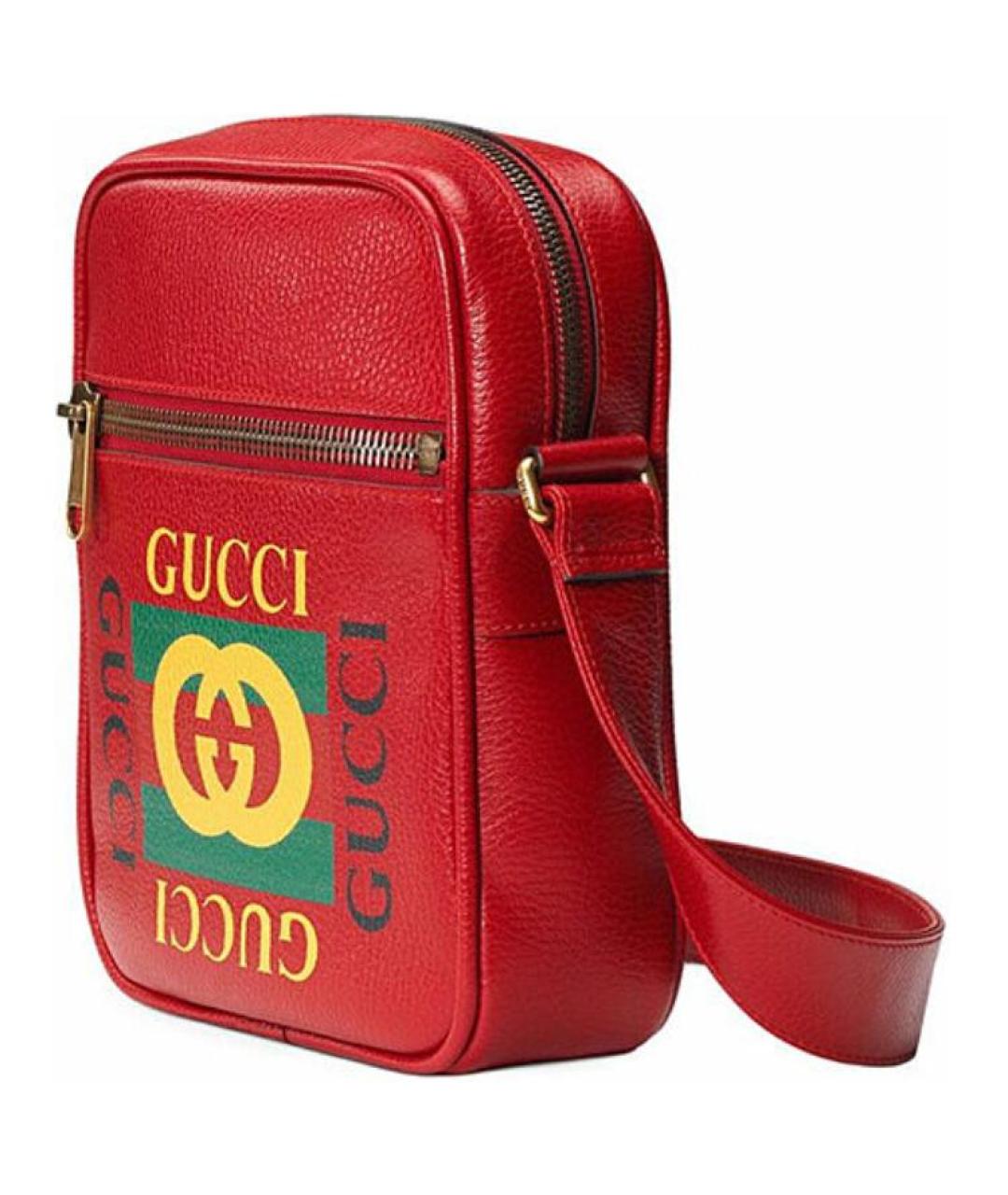 GUCCI Красная кожаная сумка через плечо, фото 2