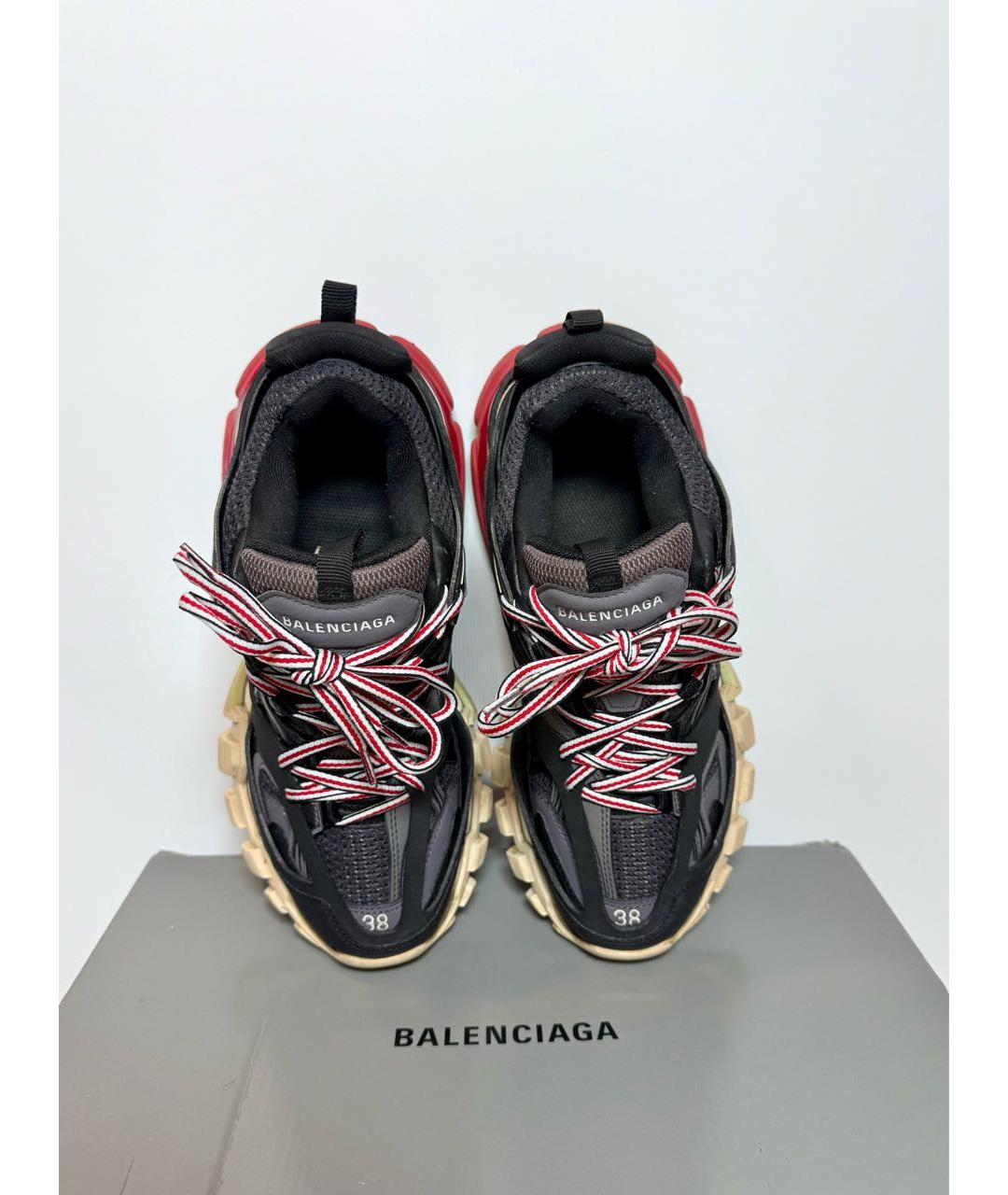 BALENCIAGA Черные кожаные кроссовки, фото 3