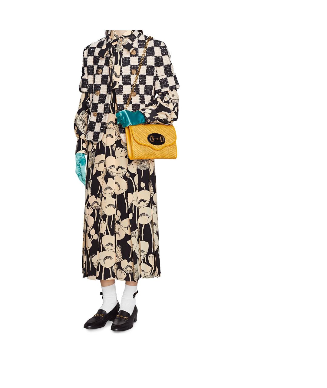 GUCCI Желтая тканевая сумка через плечо, фото 6