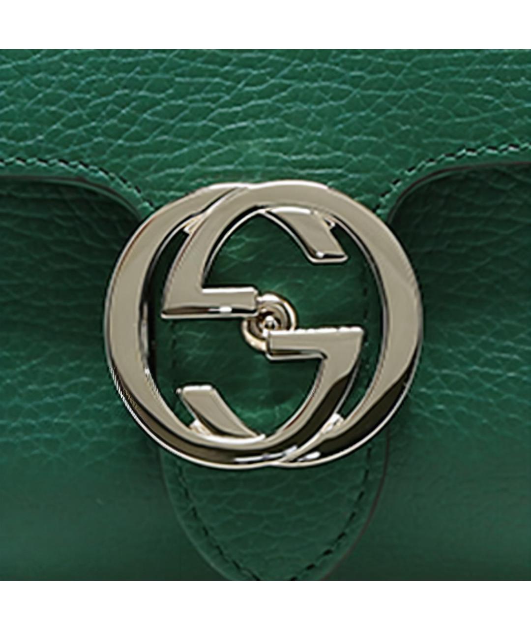 GUCCI Зеленая кожаная сумка через плечо, фото 5