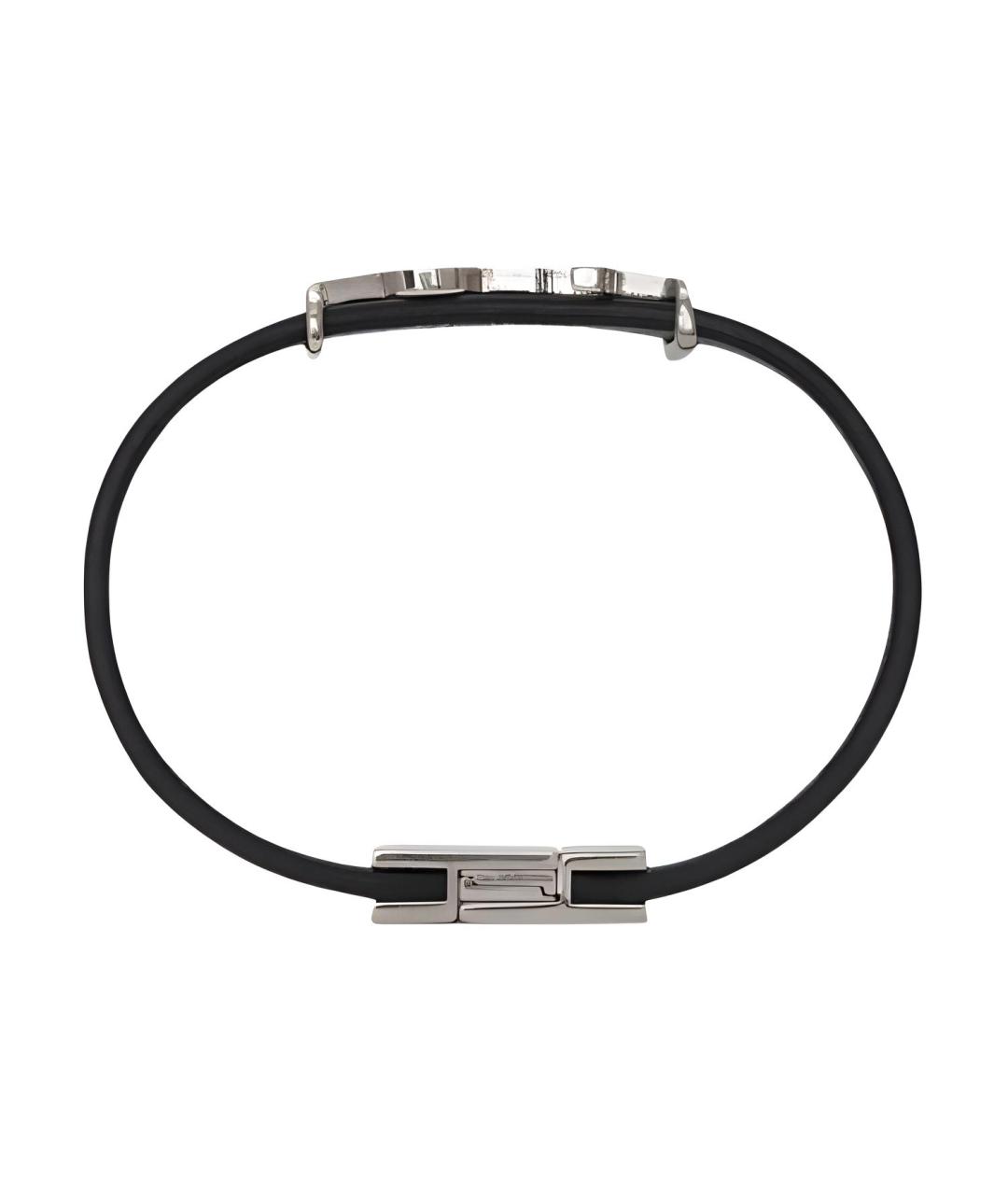 SAINT LAURENT Черный кожаный браслет, фото 4