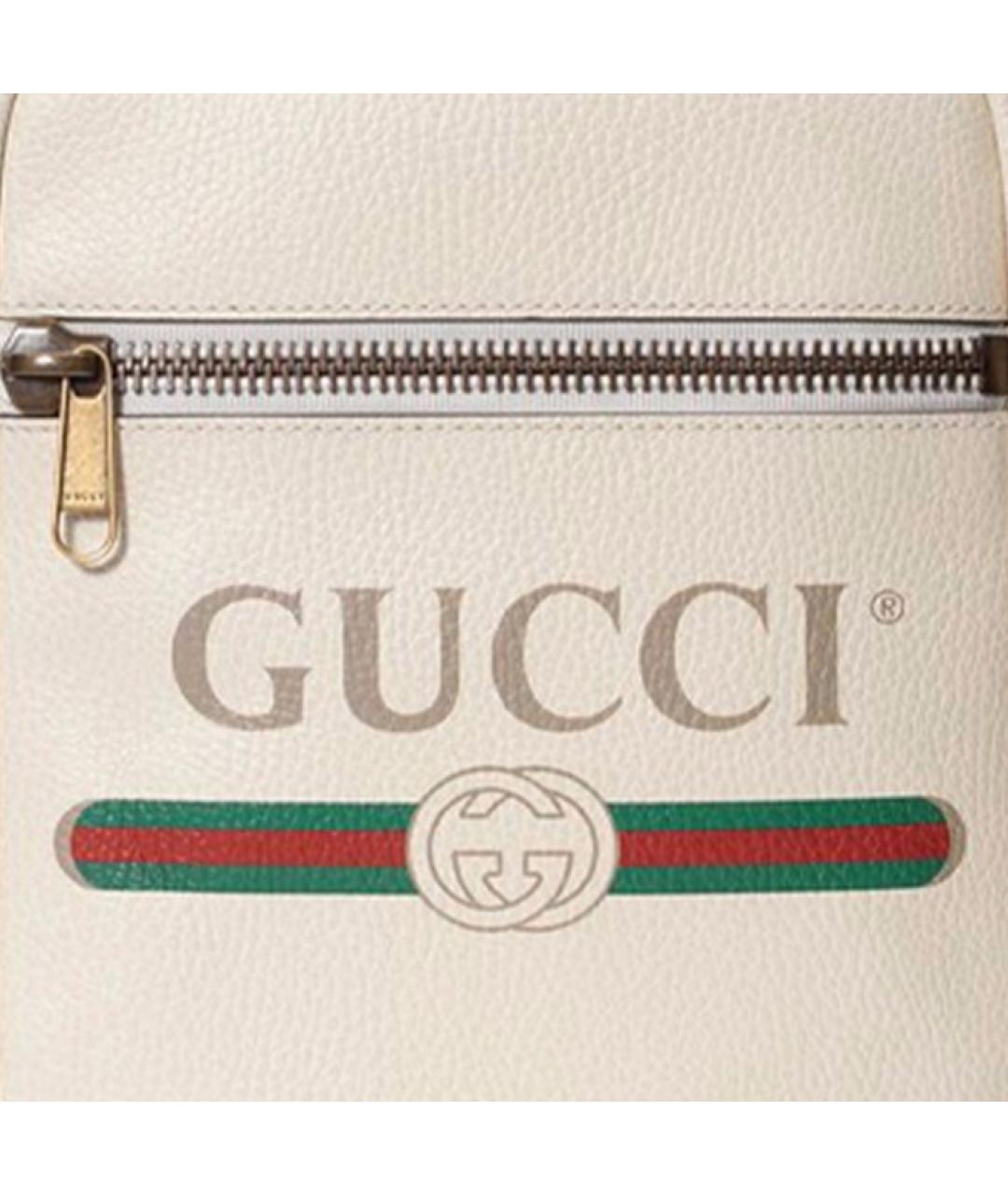 GUCCI Белая кожаная сумка через плечо, фото 6