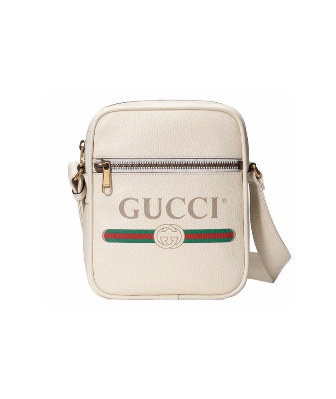 GUCCI Белая кожаная сумка через плечо, фото 8