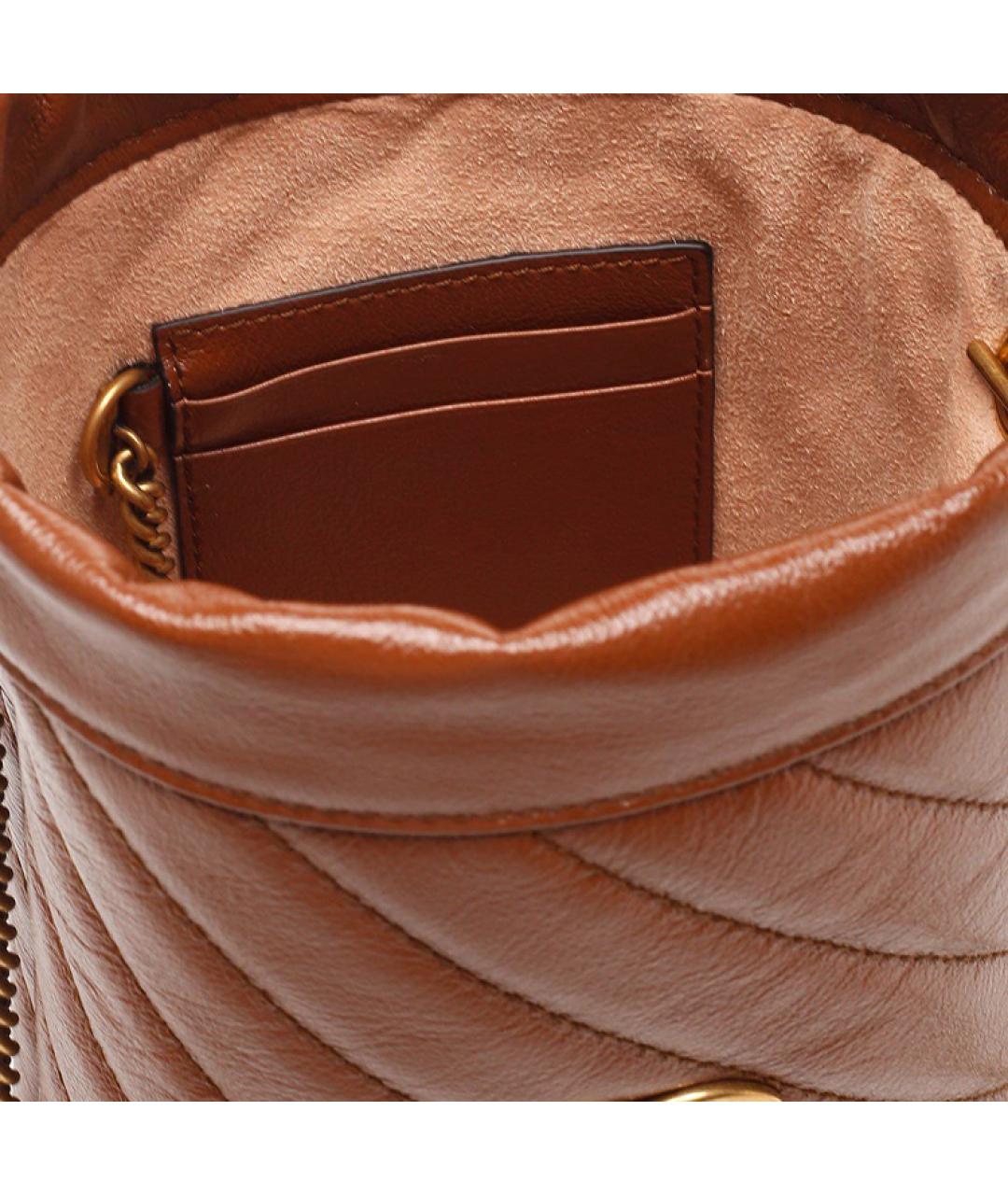 GUCCI Коричневая кожаная сумка через плечо, фото 4