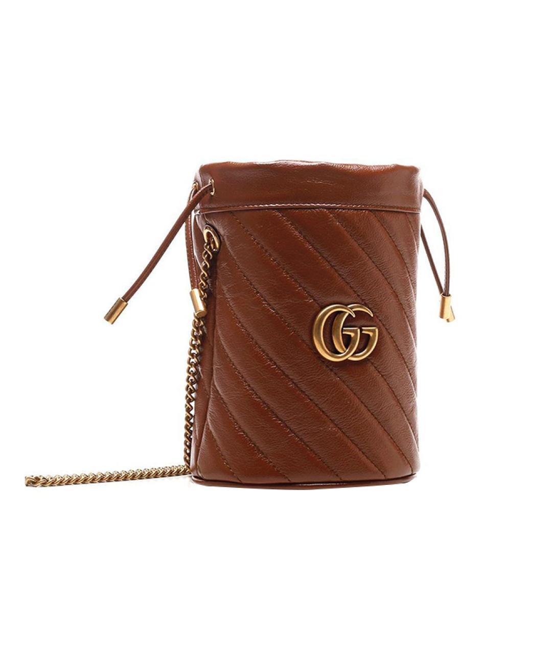 GUCCI Коричневая кожаная сумка через плечо, фото 2