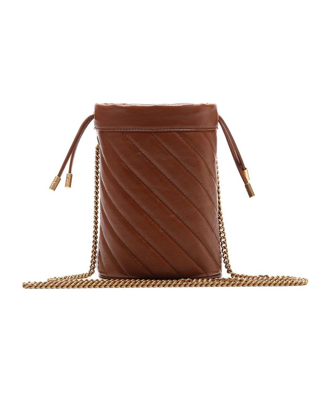 GUCCI Коричневая кожаная сумка через плечо, фото 3