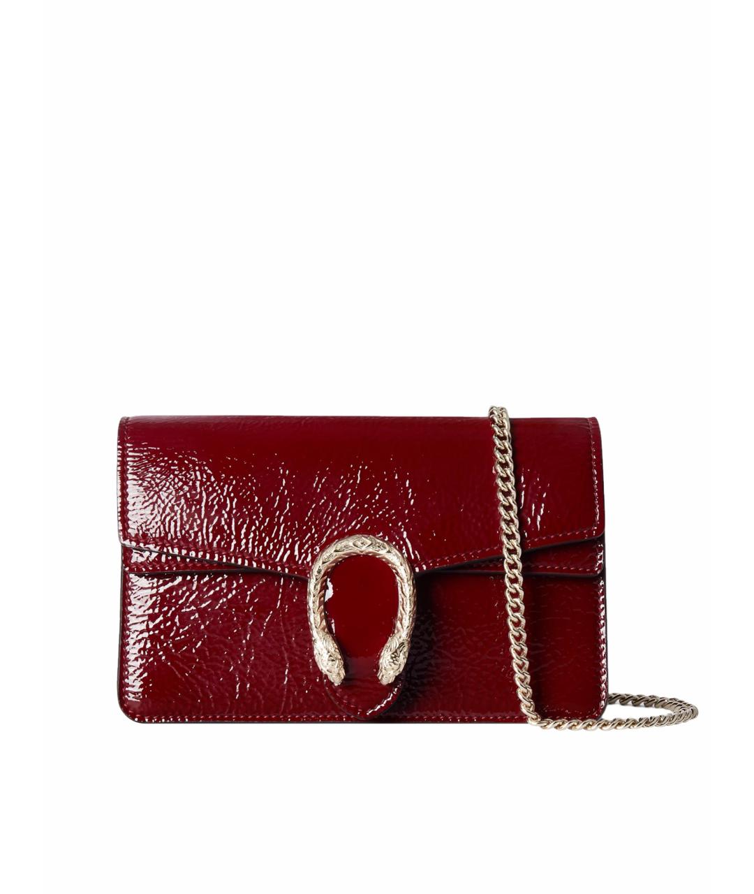 GUCCI Бордовая кожаная сумка через плечо, фото 1