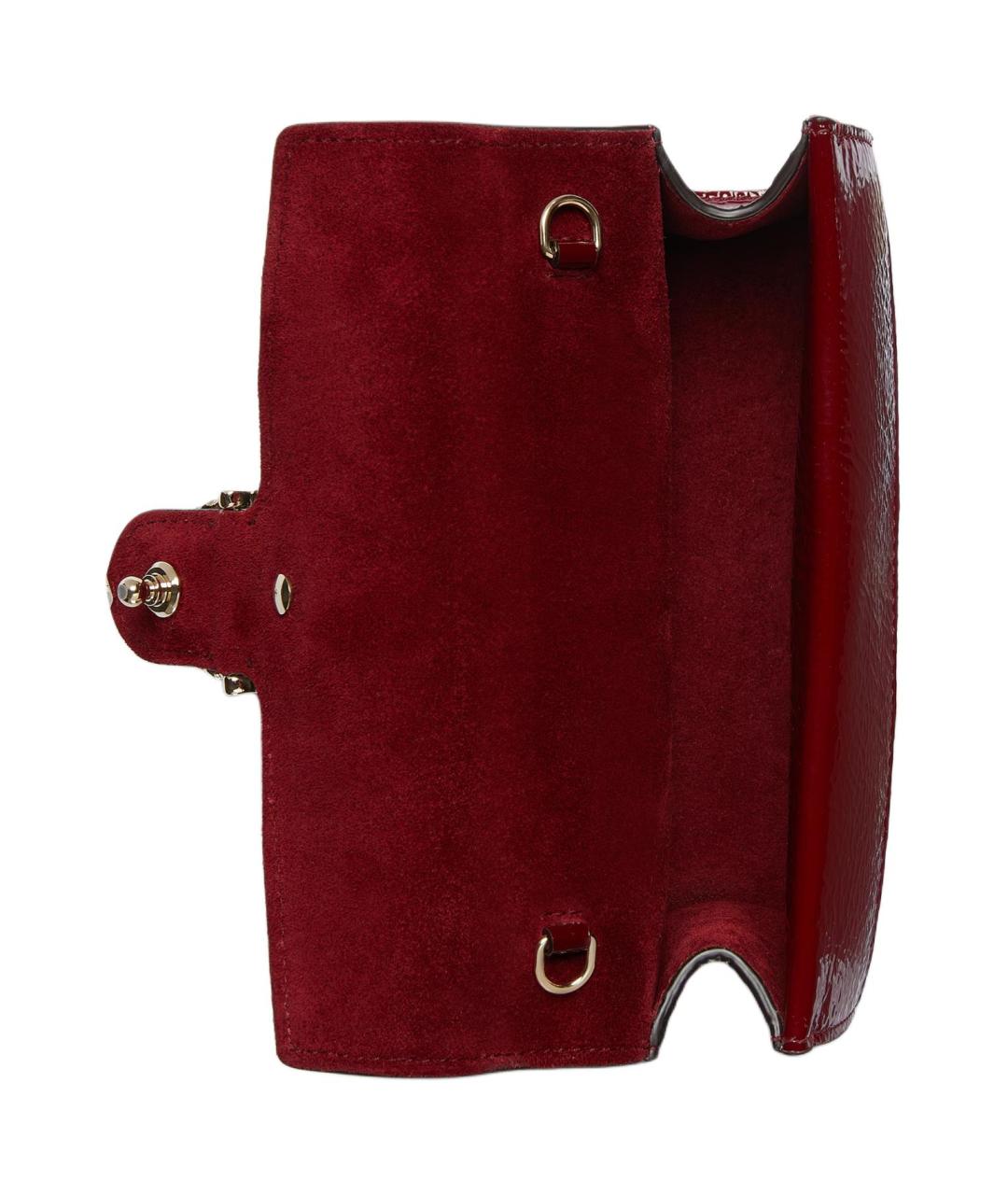 GUCCI Бордовая кожаная сумка через плечо, фото 4