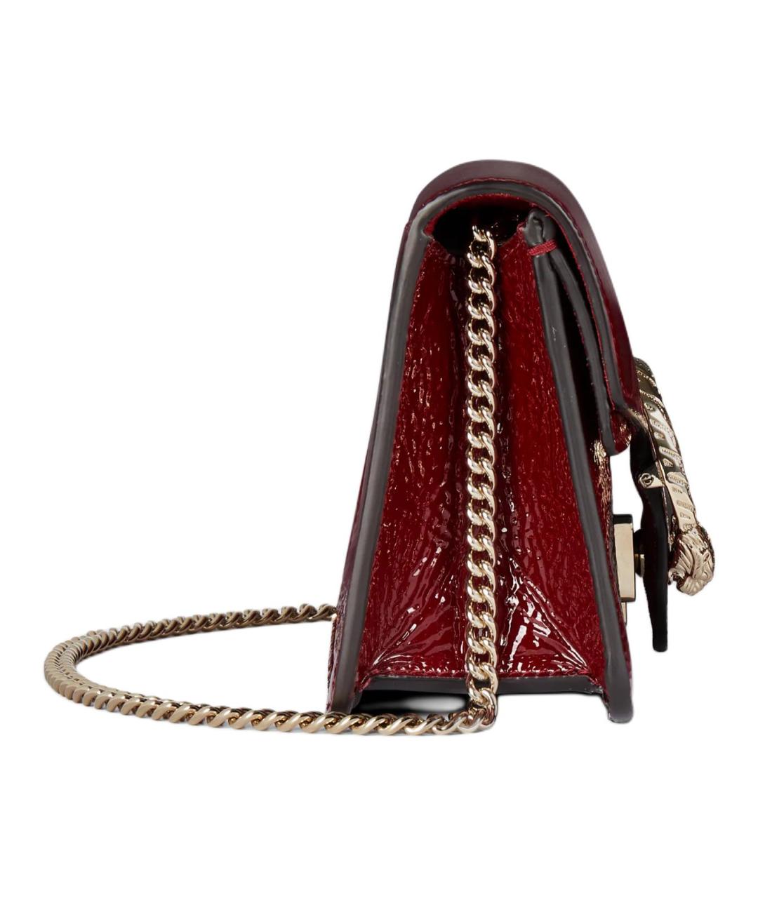GUCCI Бордовая кожаная сумка через плечо, фото 3