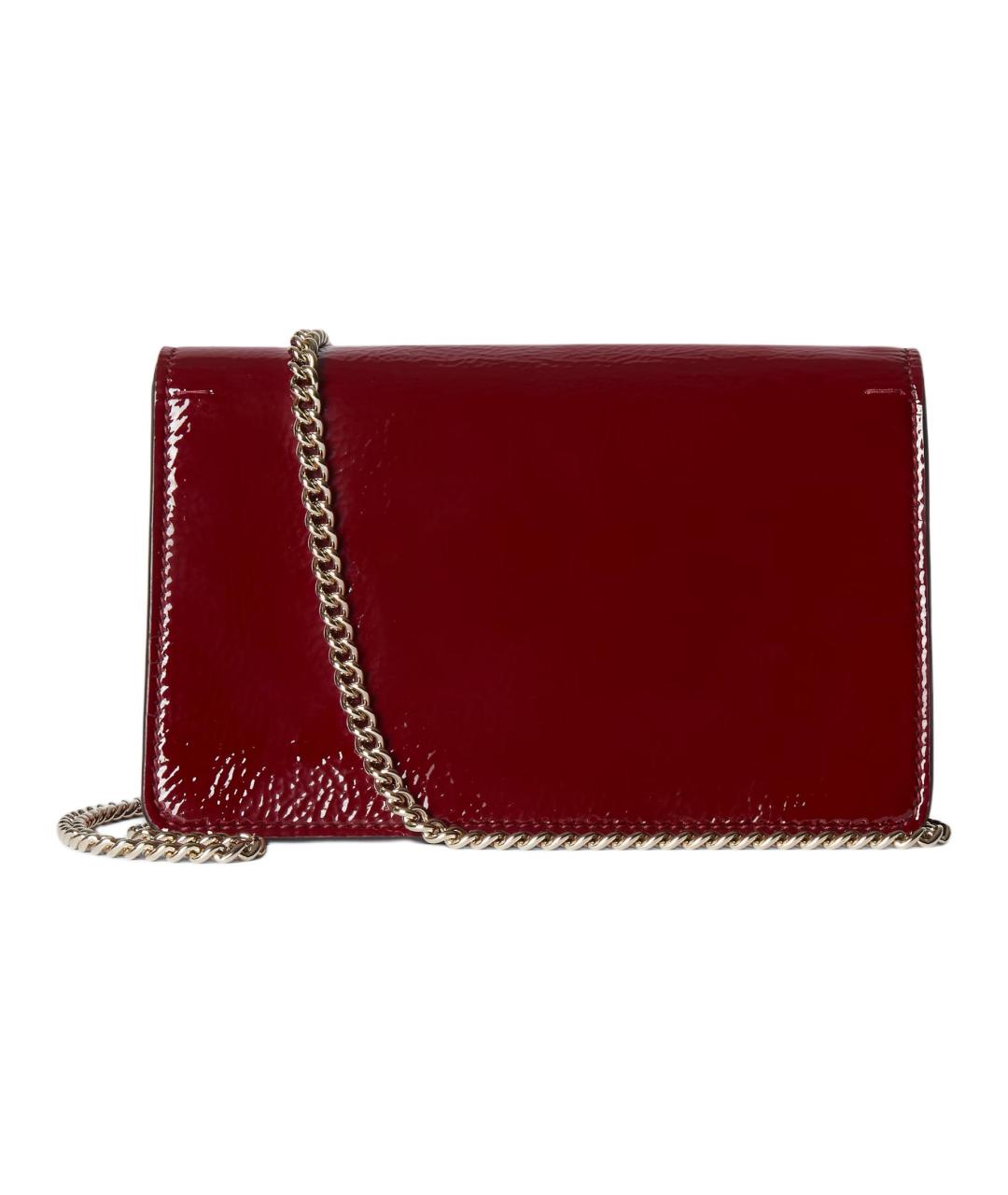 GUCCI Бордовая кожаная сумка через плечо, фото 7