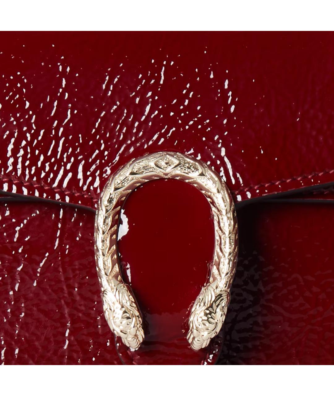 GUCCI Бордовая кожаная сумка через плечо, фото 8