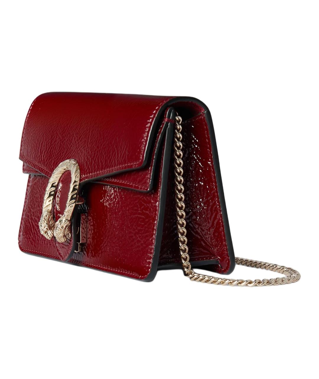 GUCCI Бордовая кожаная сумка через плечо, фото 2