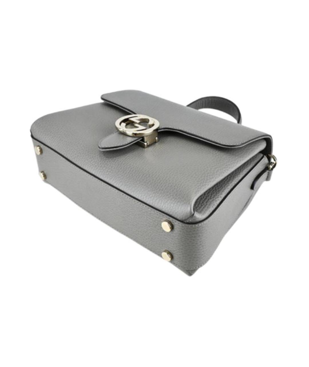 GUCCI Серая кожаная сумка через плечо, фото 4