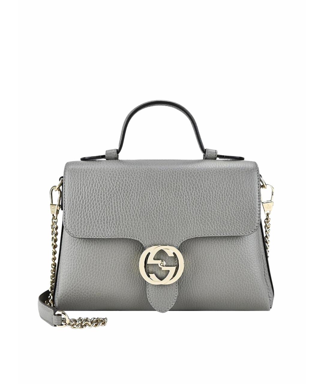 GUCCI Серая кожаная сумка через плечо, фото 1