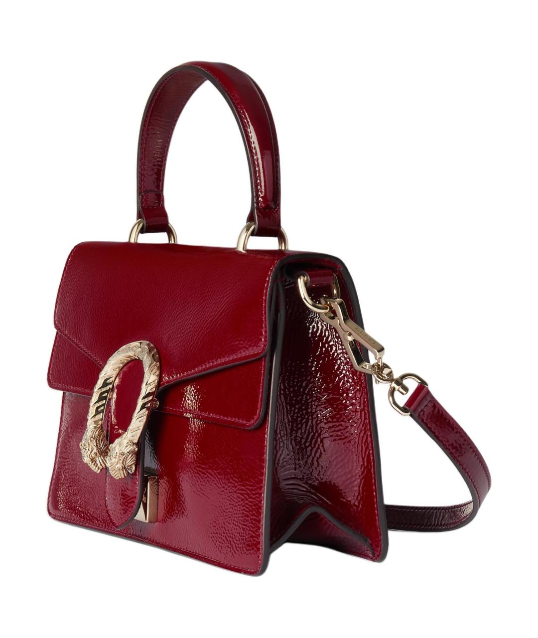 GUCCI Бордовая кожаная сумка с короткими ручками, фото 2