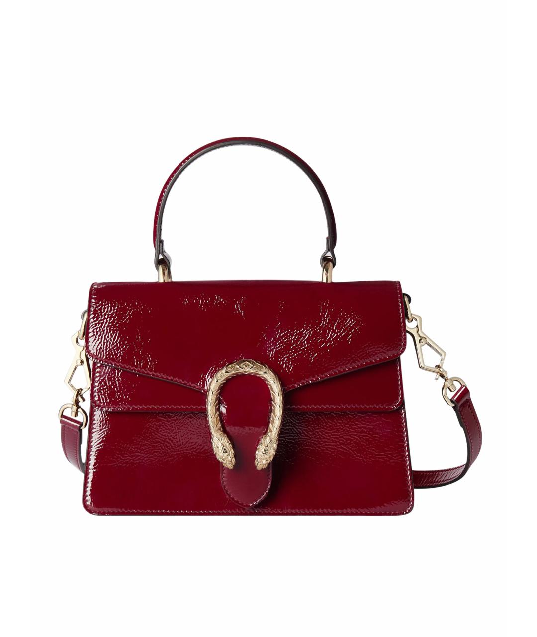 GUCCI Бордовая кожаная сумка с короткими ручками, фото 1