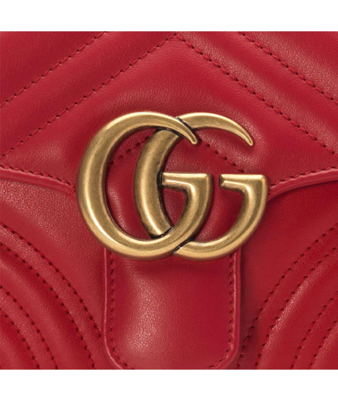 GUCCI Красная кожаная сумка через плечо, фото 7