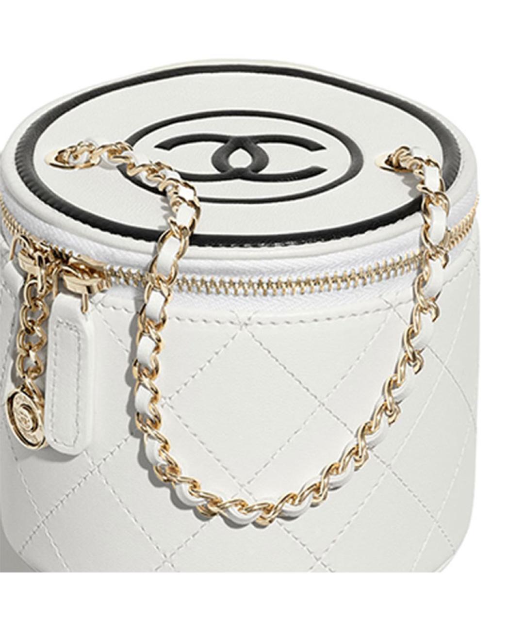 CHANEL Белая кожаная сумка через плечо, фото 5
