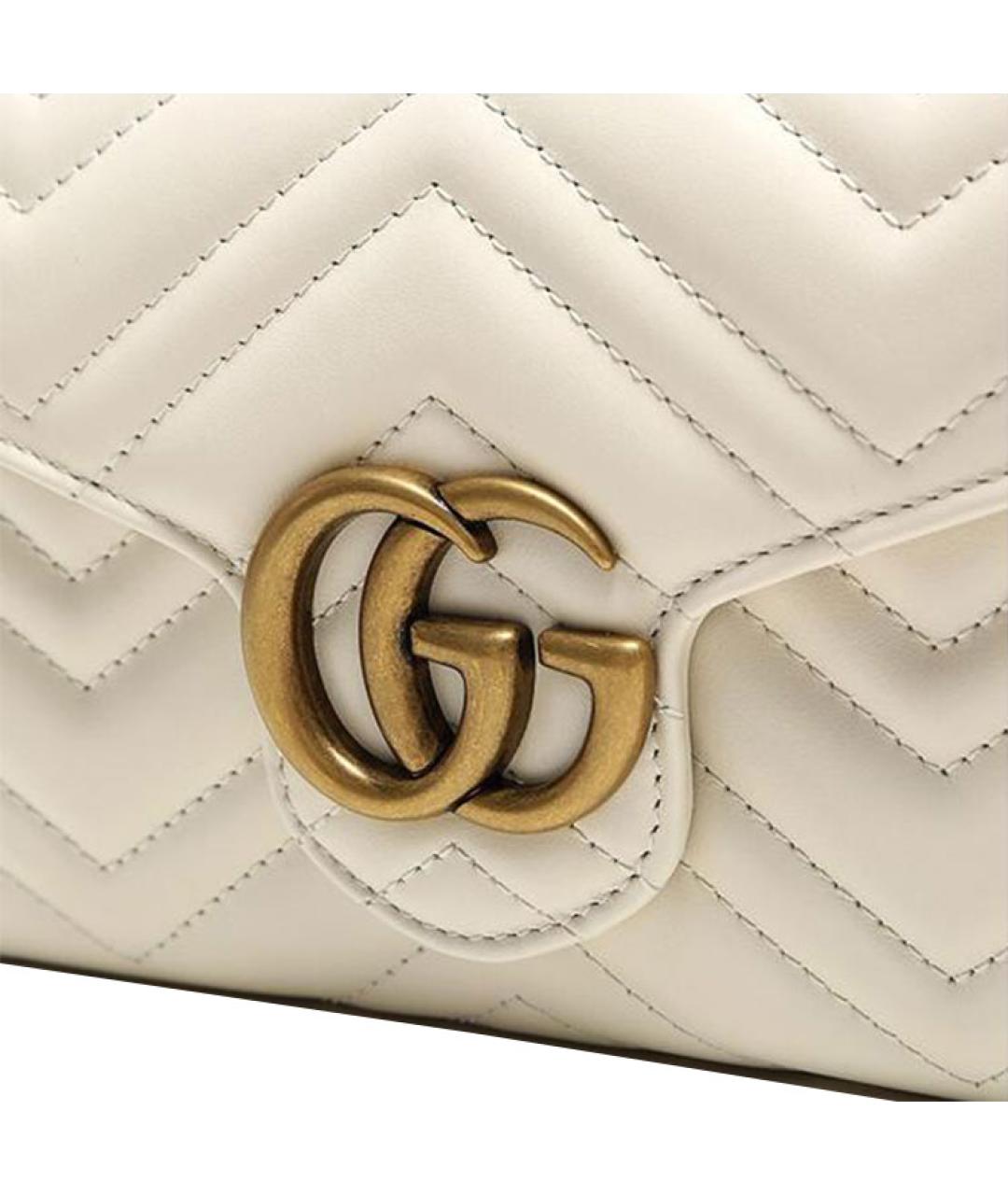GUCCI Белая кожаная сумка через плечо, фото 4