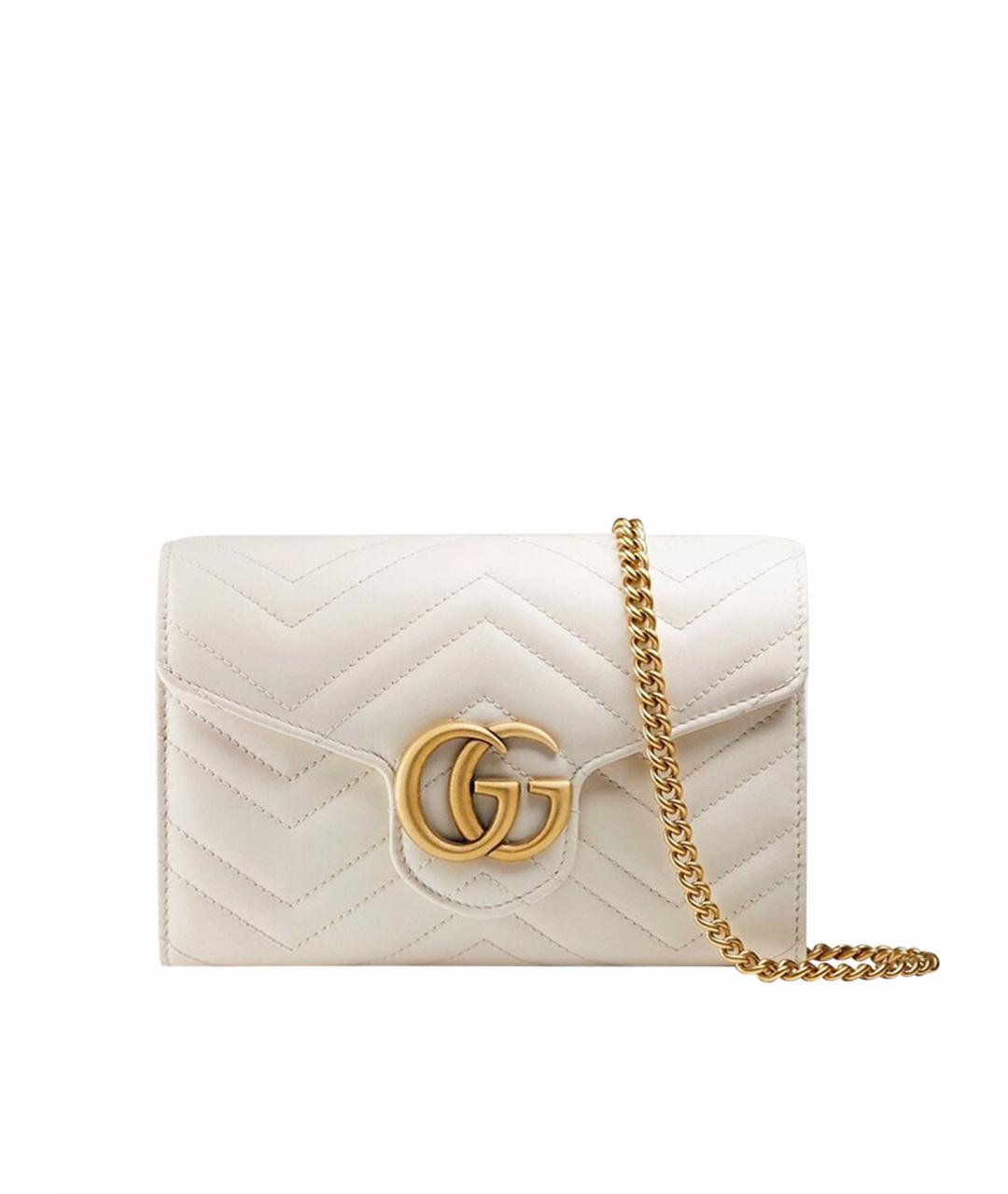 GUCCI Белая кожаная сумка через плечо, фото 1