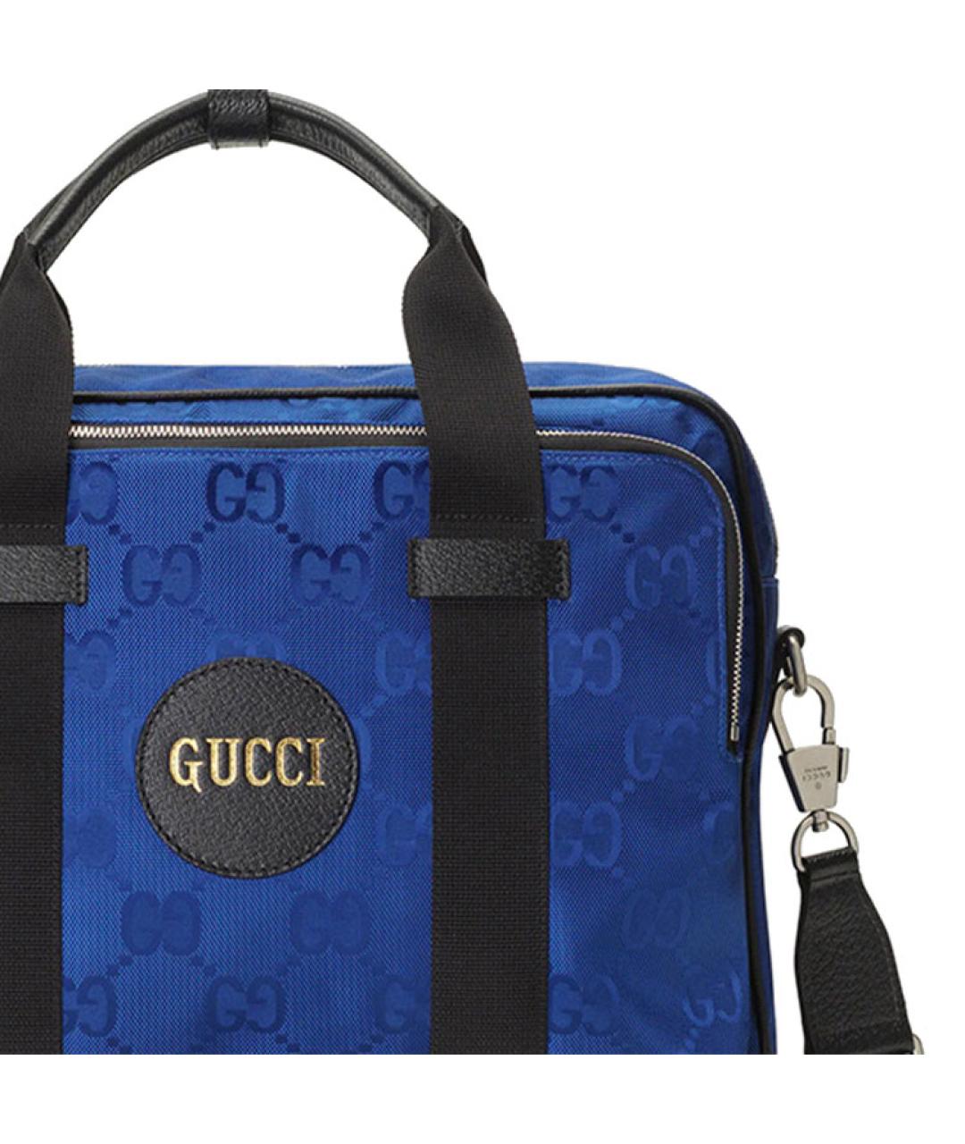 GUCCI Синий тканевый портфель, фото 8