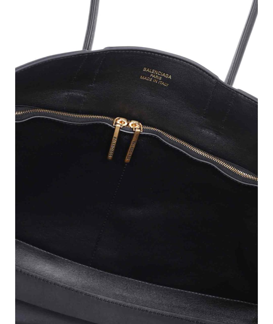 BALENCIAGA Черная кожаная сумка тоут, фото 3