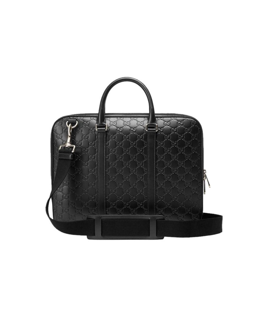 GUCCI Черный кожаный портфель, фото 3