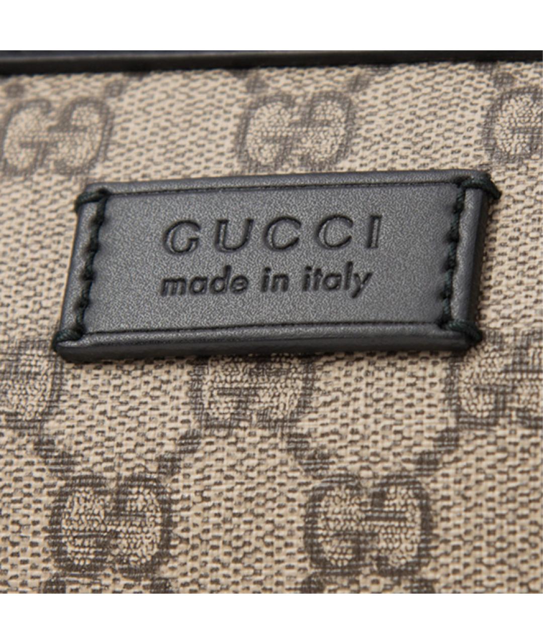 GUCCI Бежевый тканевый портфель, фото 5