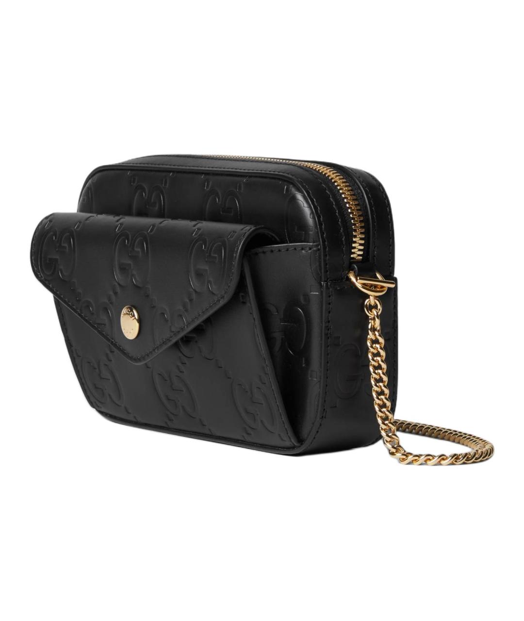 GUCCI Черная кожаная сумка через плечо, фото 2