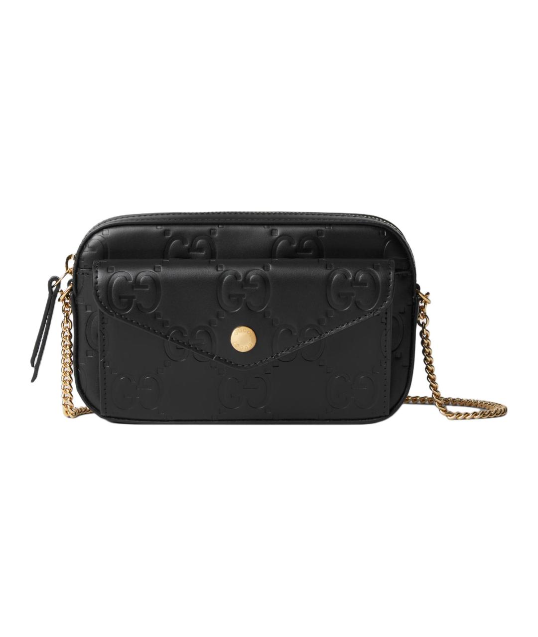 GUCCI Черная кожаная сумка через плечо, фото 9