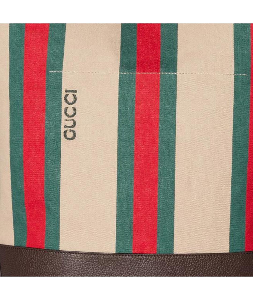 GUCCI Коричневая тканевая сумка тоут, фото 8