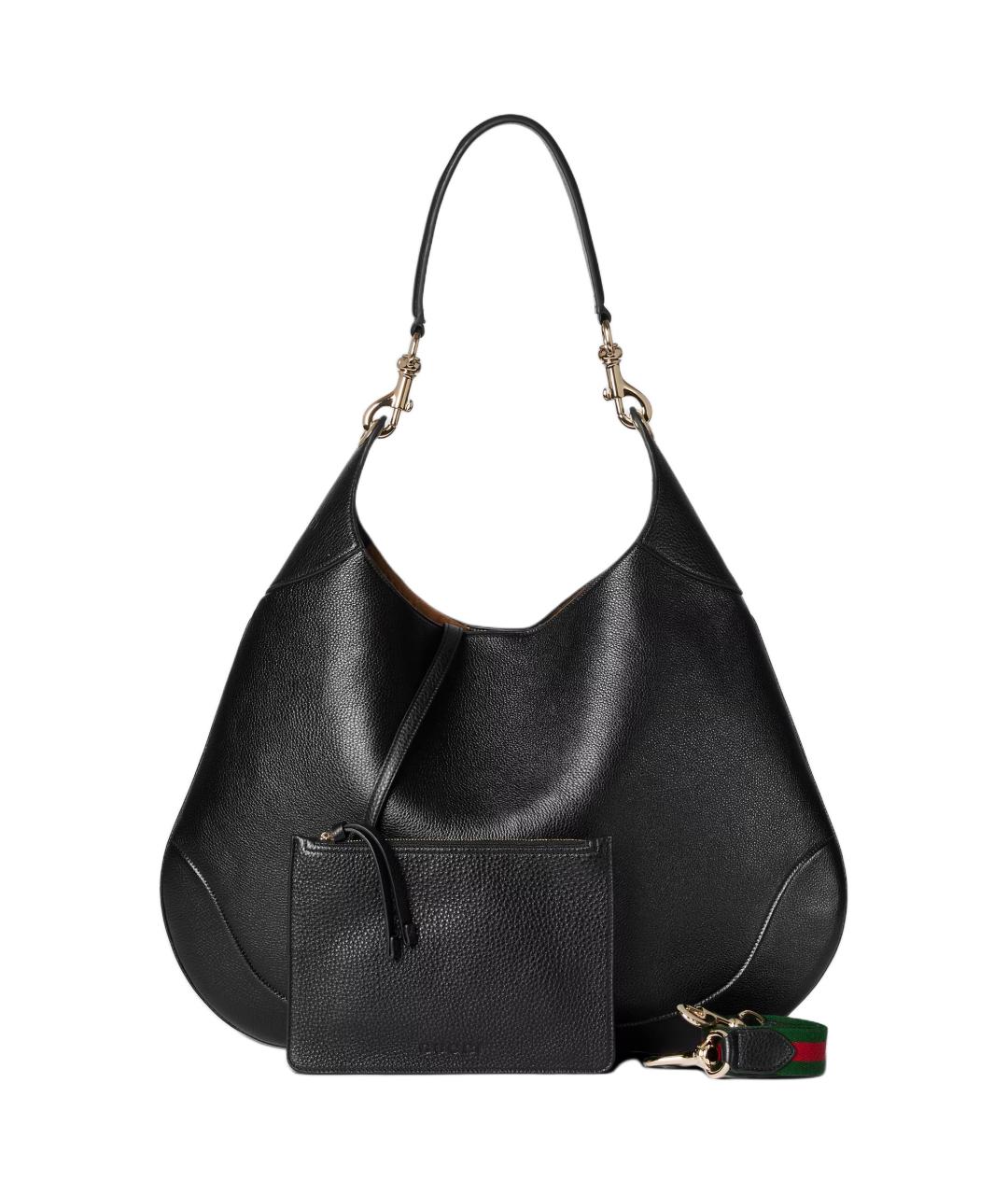 GUCCI Черная кожаная сумка через плечо, фото 1